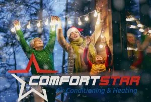 Winter, warm house, furnace works - Celebrating Christmas