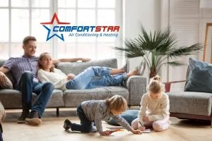 Family enjoying the dehumidifier during summer time